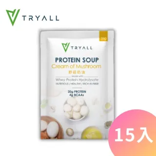 【台灣 TRYALL】高蛋白濃湯15包35g/包-野菇奶油