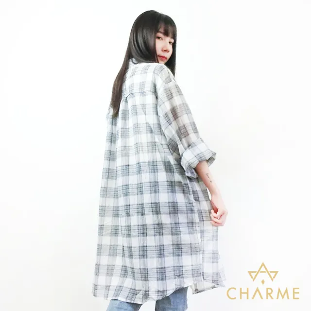 【charme】百搭休閒格紋幾何圖形外罩(4款任選)