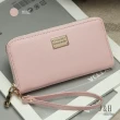 【Rosse Bags】韓版實用女士拉鏈長款皮夾(粉紅色 / 綠色 / 黑色)