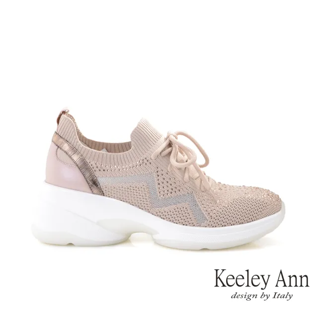 Keeley Ann 輕運動潮流水鑽襪套懶人休閒鞋 粉紅色126772356 Ann系列 Momo購物網