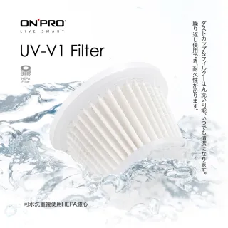 【ONPRO】UV-V1 吸塵器專用-可水洗HEPA替換濾芯(一入裝)