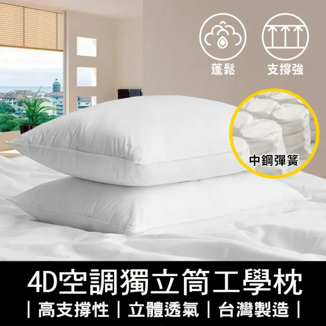【買ㄧ送一】4D空調工學獨立筒枕/
