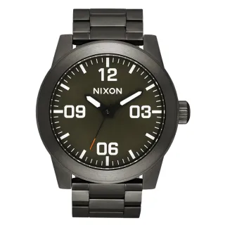 【NIXON】CORPORAL SS 曠野風潮時尚運動腕錶-鐵灰X綠(A3462947)
