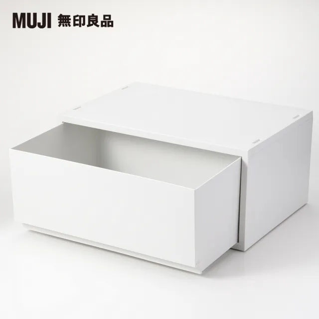 【MUJI 無印良品】PP資料盒/橫式/深型/白灰(4入組)