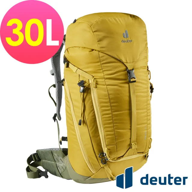 【deuter】TRAIL 30L輕量拔熱透氣背包(3440521薑黃/戶外休閒包/健行包/登山包)