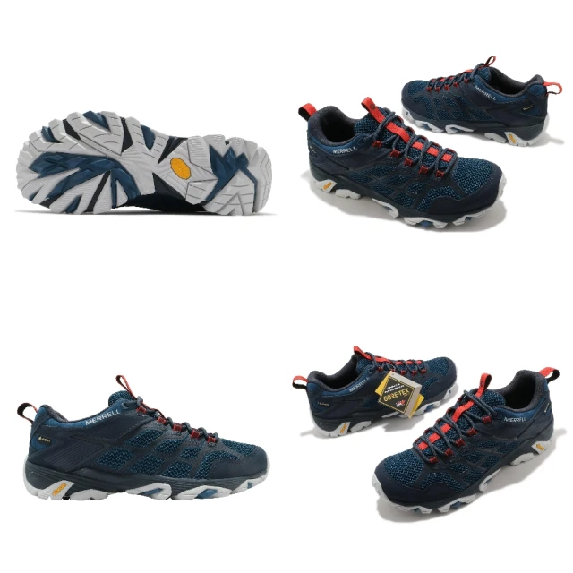 MERRELL】戶外鞋Moab FST 2 GTX 男鞋登山越野耐磨黃金大底防水藍紅(ML500117)-momo購物網