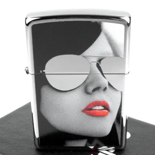 【Zippo】美系~Woman in Sunglasses-墨鏡女孩圖案打火機