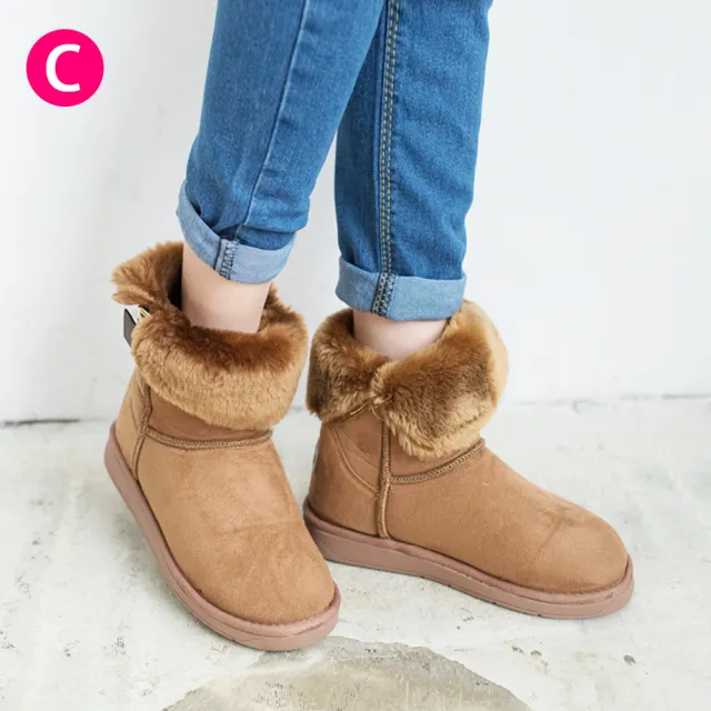 Paperplanes 韓妞推薦爆紅超顯瘦實穿雪靴 短靴 鋪毛 台灣現貨供應 Momo購物網