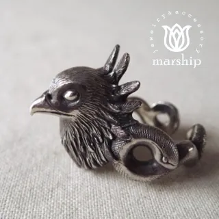 【Marship】日本銀飾品牌 火鳥戒指 925純銀 古董銀款(戒指)