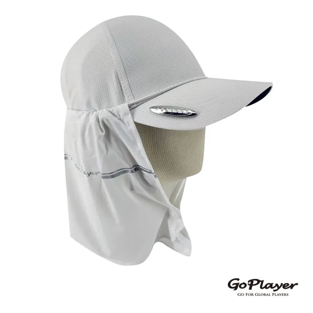 【GoPlayer】套帽遮陽頸巾-白.灰(防曬護頸巾