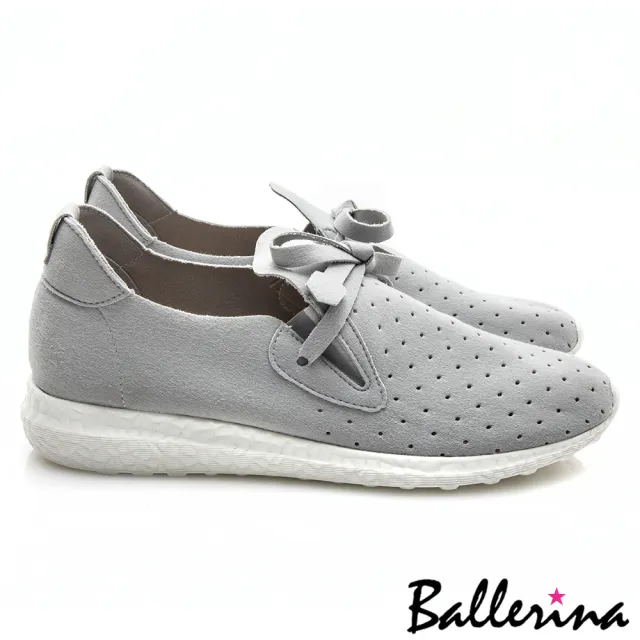 【Ballerina】熱帶雨林探險 • 鏤空洞洞零悶著綁帶休閒鞋(灰)
