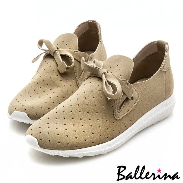 【Ballerina】熱帶雨林探險 • 鏤空洞洞零悶著綁帶休閒鞋(可可)