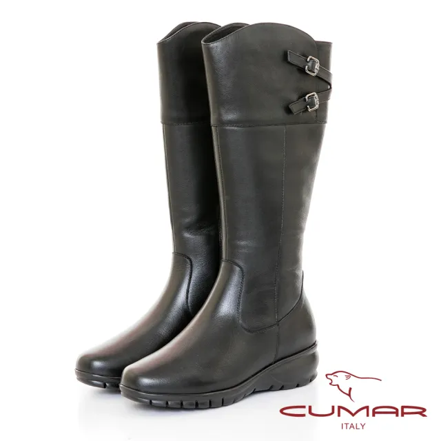 【CUMAR】中性之美簡約休閒風格長靴(黑色)