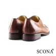 【SCONA 蘇格南】全真皮 都會免拆綁帶紳士鞋(棕色 0861-2)