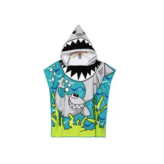 【Baby童衣】任選 兒童 卡通人物造型浴巾浴袍 y7043(鯊魚)