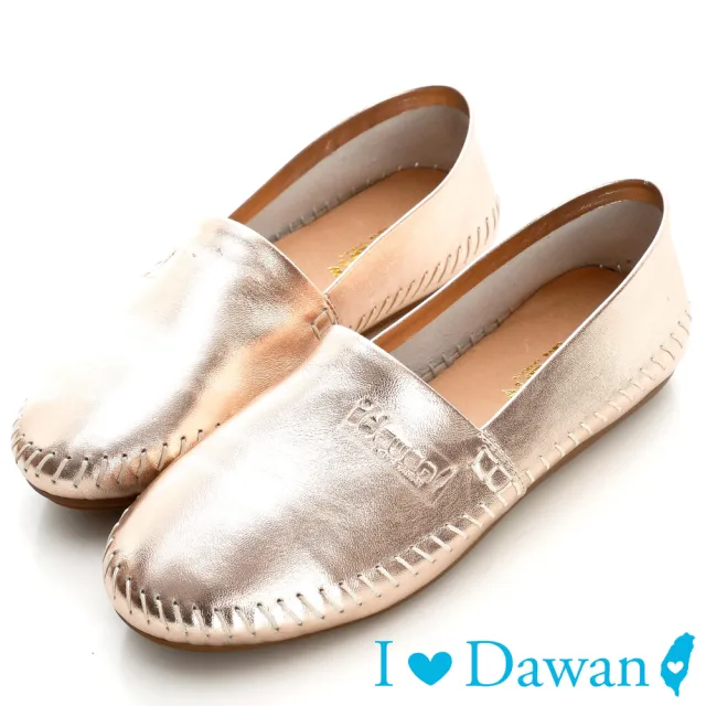 【IDAWAN 愛台灣】金屬光綿羊皮懶人豆豆鞋(共二色)