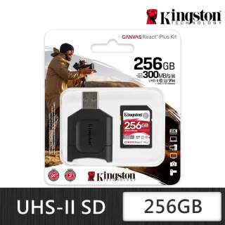 【Kingston 金士頓】Canvas React Plus SDXC 256G 記憶卡 含讀卡機(MLPR2/256GB)
