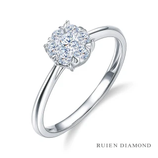 【RUIEN DIAMOND 瑞恩鑽石】輕珠寶系列 27分鑽石戒指(18K白金 RUU46)