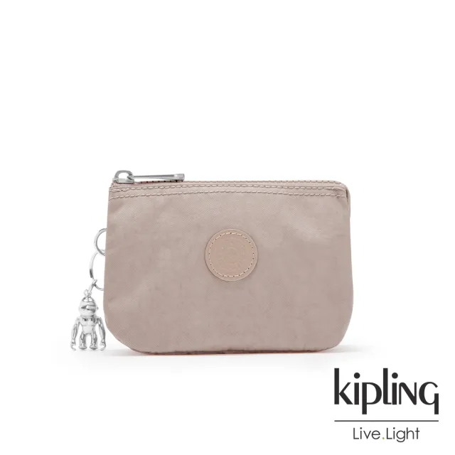 【KIPLING】玫瑰拿鐵色三夾層配件包-CREATIVITY
