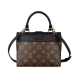 【Louis Vuitton 路易威登】LV M44141 LOCKY BB花紋LOGO Monogram帆布扣式手提斜背包(黑)