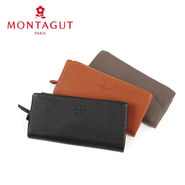 【MONTAGUT 夢特嬌】頭層牛皮真皮 長夾(7卡2照2夾2零)