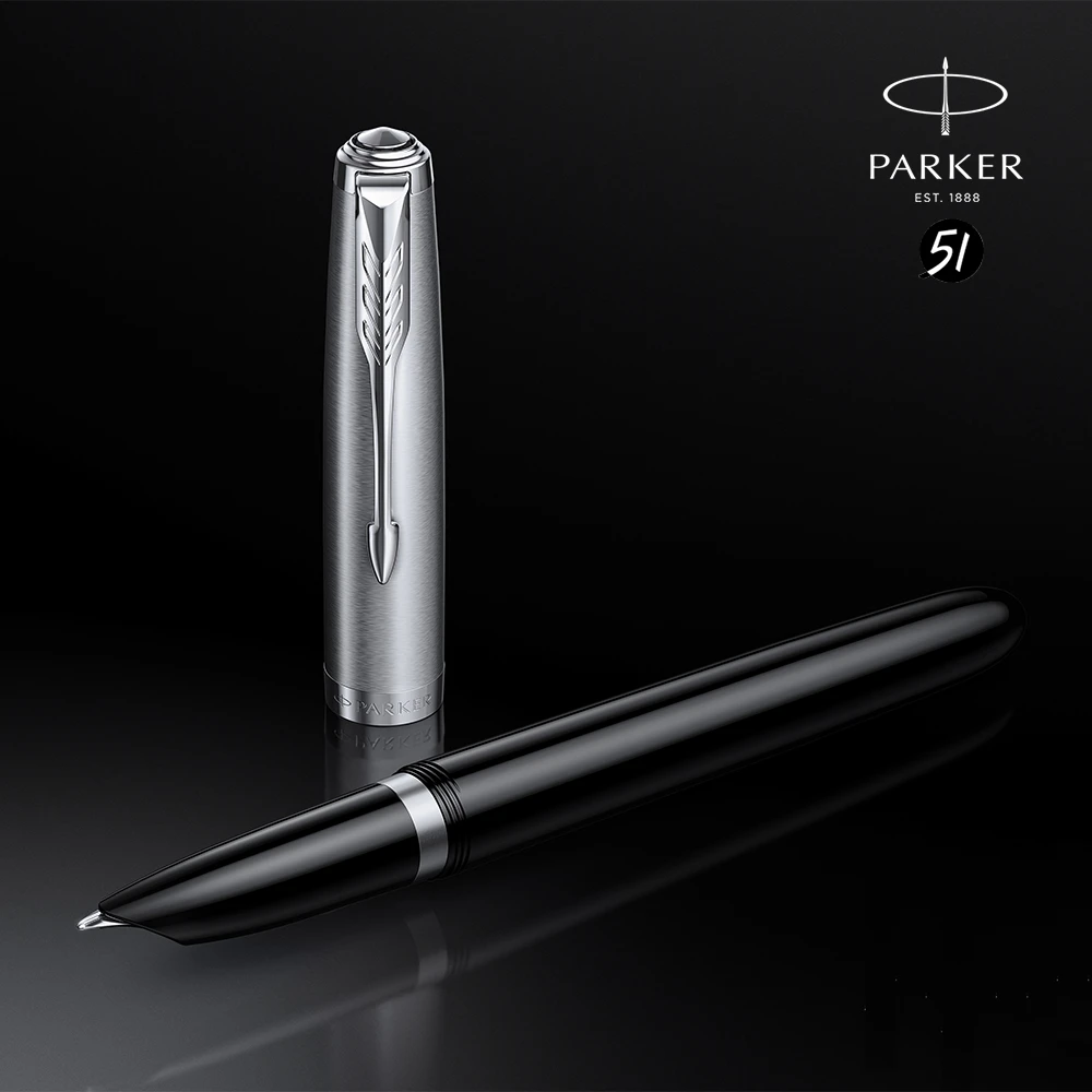 【PARKER】《派克 PARKER 51復刻 銀蓋黑桿 鋼筆 》買就送派克鋼筆墨水！