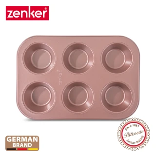 【德國Zenker】6格馬芬蛋糕不沾烤盤-玫瑰金
