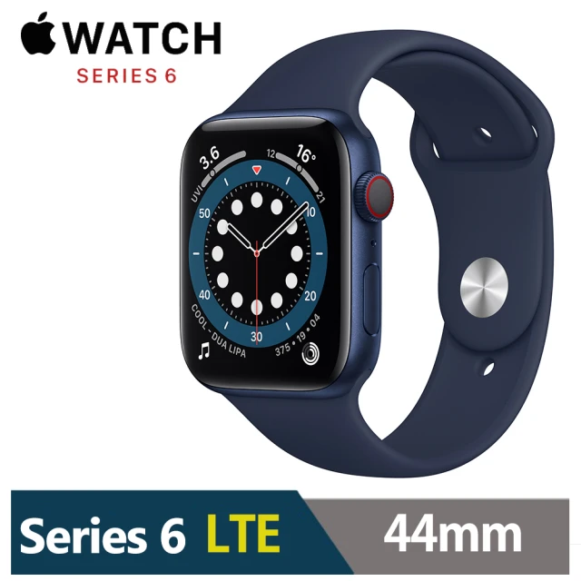 【Apple 蘋果】Apple Watch Series6 44公釐 GPS+Cellular版(鋁金屬錶殼搭配運動錶帶)