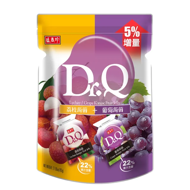 【盛香珍】Dr.Q雙味蒟蒻果凍785g/包(葡萄+荔枝-每包約42入)
