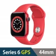 鋼化保貼超值組★【Apple 蘋果】Apple Watch Series6 44公釐 GPS版 鋁金屬錶殼搭配運動錶帶(S6 GPS44)