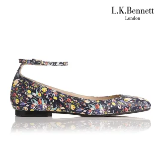 【L.K.Bennett】女鞋 平底 NARINA真皮鬱金香印花瑪莉珍平底鞋(英國凱特王妃 專櫃頂級精品女鞋)