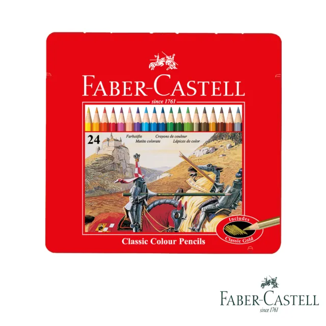 Faber Castell 紅色系油性色鉛筆24色 鐵盒 Momo購物網