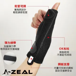 【A-ZEAL】專業運動固定拇指護手腕男女適用護腕(可拆卸鋼板設計SPS5034-1入-速達)