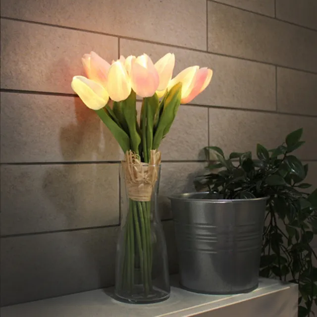 Via K Studio Led 仿真花夜燈 鬱金香花束 小夜燈永生花情人節花束 Momo購物網