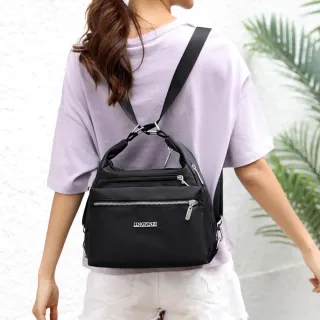 【Acorn 橡果】韓系新款3WAY多功能防水包斜背包後背包肩背包斜背包6539(黑色)