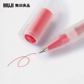 【MUJI 無印良品】自由換芯附蓋膠墨筆/紅0.38mm