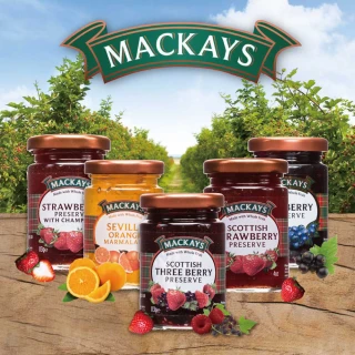【Mackays】蘇格蘭梅凱果醬 113g-口味任選1罐(草莓/藍莓/三種莓果/橘子/草莓香檳)