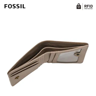 【FOSSIL】Logan 真皮RFID 防盜短夾-米灰色 SL7829788