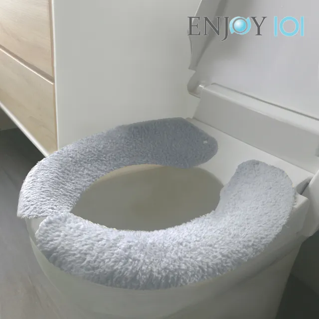 【ENJOY101】台灣製日式居家浴室矽膠布保潔保暖水洗重複使用馬桶坐墊貼1入組-灰色(40x10cm)