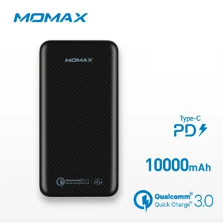 【Momax】iPower minimal 10000大容量輕薄型PD快充行動電源IP65(PD3.0 & QC3.0三孔快充)