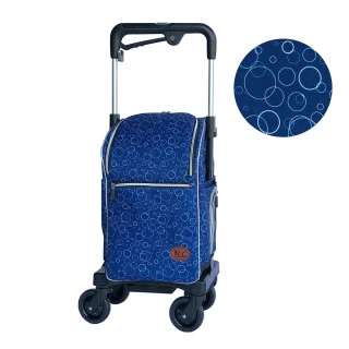 【Rollker羅克】購物車 旅遊 行李拖車 日本購物車 老人散步車(NO.07SA-泡泡藍)