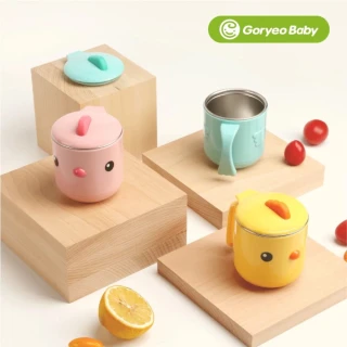 【Goryeo Baby】不銹鋼小雞卡通牛奶杯(兒童學習餐具)
