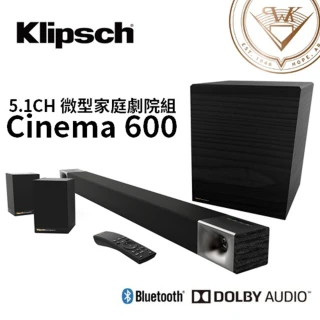 【Klipsch】Cinema 600 SoundBar + Surround3 5.1聲道劇院組(Cinema 600)