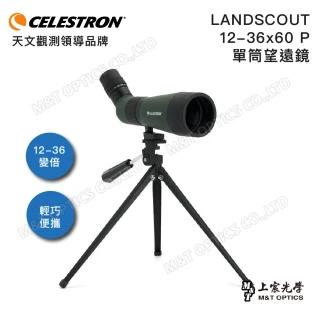 【CELESTRON】LANDSCOUT 12-36x60 P 單筒望遠鏡-含手機支架(台灣總代理公司貨保固)