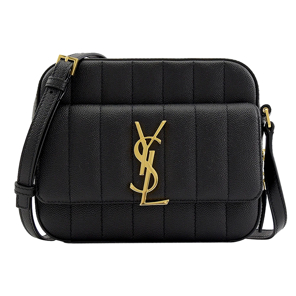 Ysl Vicky Camera Bag 金屬logo絎縫斜背包相機包 黑 Momo購物網