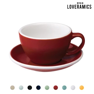 【LOVERAMICS 愛陶樂】蛋形系列 300ml 拿鐵杯盤組Cafe Latte Cup Saucer 七色