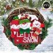 【摩達客】耶誕-13吋聖誕三雪人英文字樹藤花圈(免組裝/本島免運費)
