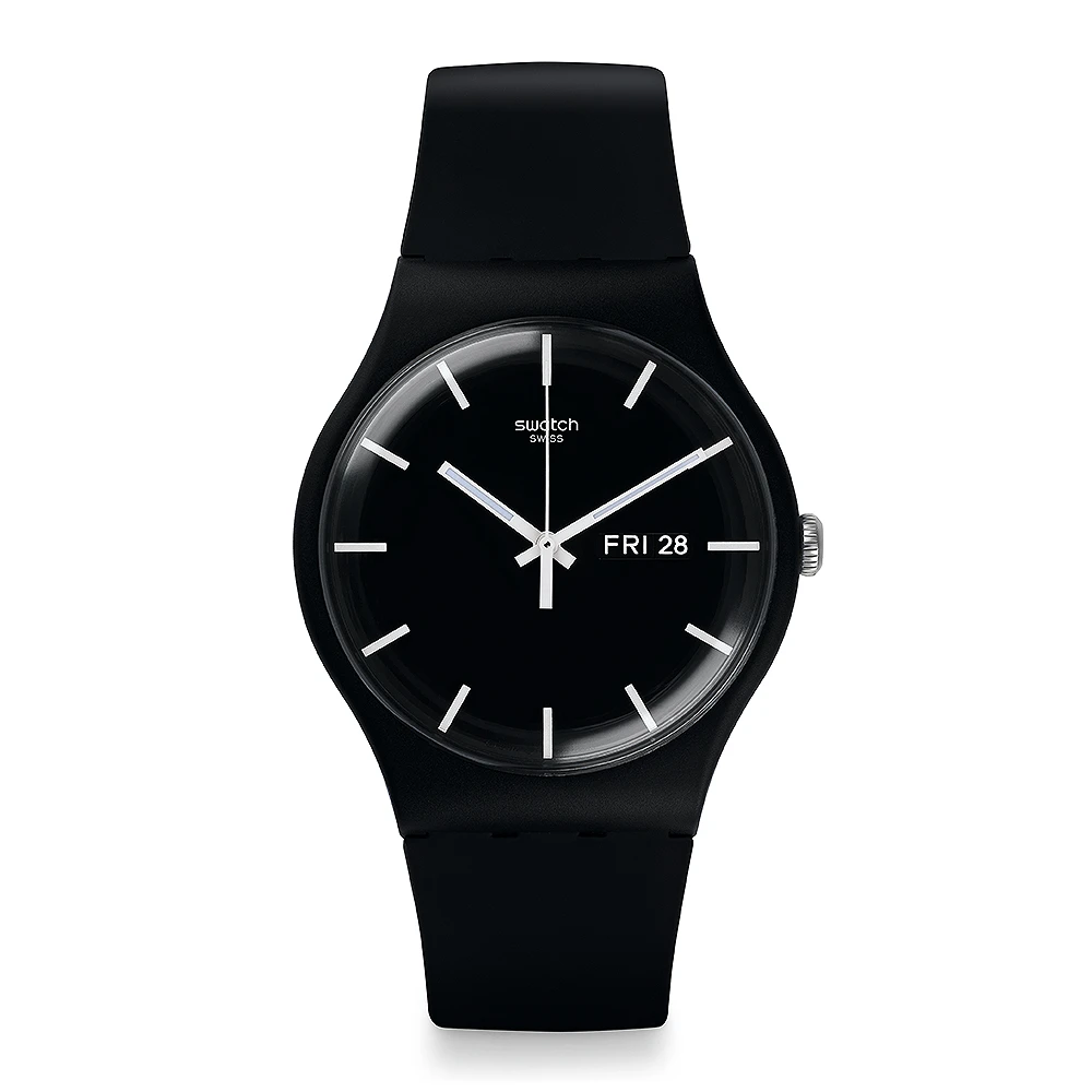 【SWATCH】原創系列手錶 MONO BLACK 單一黑(41mm)