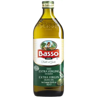 【BASSO】巴碩 初榨特級冷壓橄欖油1L x 1入(濃郁果香風味、尾韻帶有嗆味辣味苦味)