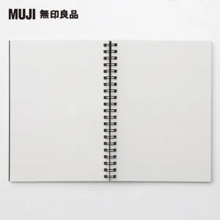 【MUJI 無印良品】雙環筆記本/空白/80張.A5.深灰